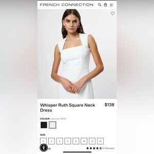 French Connection Whisper Ruth White Midi Dress